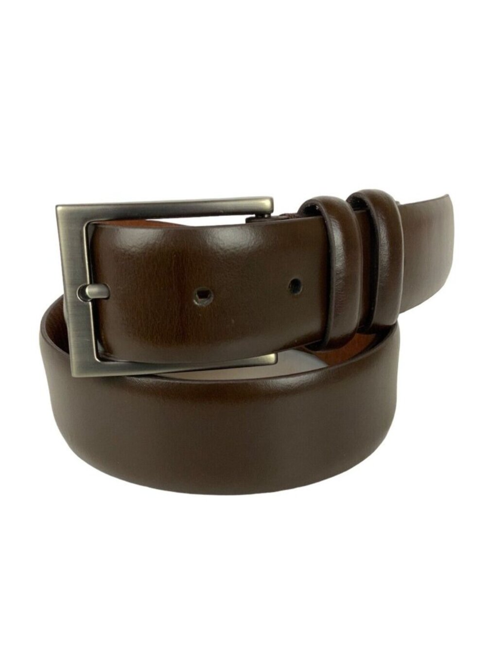 Boconi Nashville Mens Belt Size 40 Brown Smooth Genuine Leather Nickel Buckle